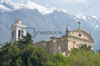 church of malcesine at garda lake in italy