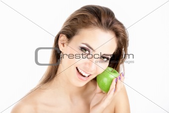 Beauty with an apple