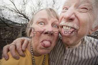 Crazy Couple Sticking Out Tongues
