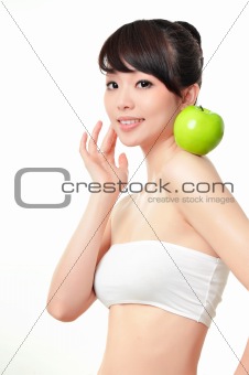 the girl and fruit