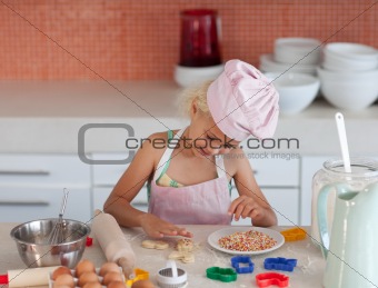 Beautiful young Girl Working in the Kitchen 