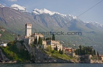 castle of malcesine at garda lake in italy