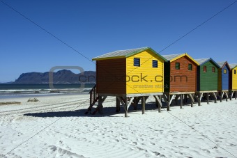 Row of Colourful Beach Huts