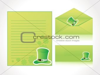 patrick's day cover, letterhead, envelop card