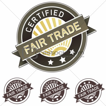 Certified fair trade package or menu label