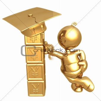 Gold Guy Graduate Concept