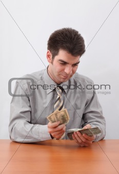 Businessman Counting Money