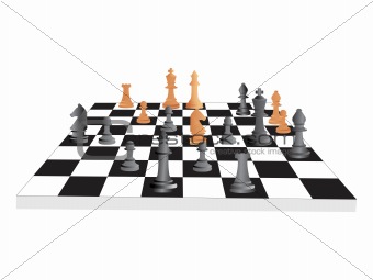 vector chess board and figures, set40