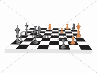 vector chess board and figures, set44