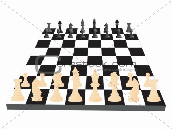 vector chess board and figures, set46