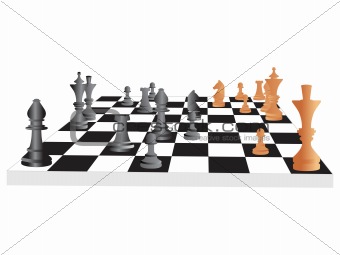 vector chess board and figures, set47