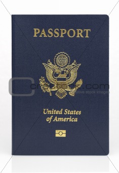 US passport straight on, isolated