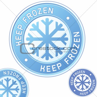 Keep frozen food package label