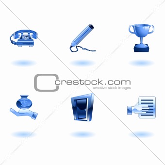 Glossy Business and Office Icon Set