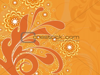 orange background with artwork