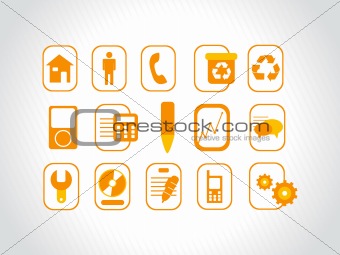 set of abstract orange logos, vector illustration