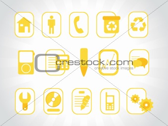 set of abstract yellow logos, vector illustration