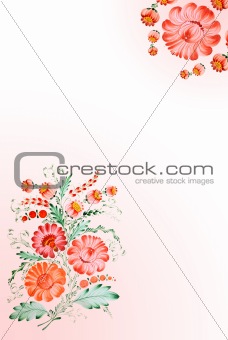 Background with drawn flowers