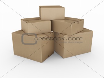 cardboard boxes stacked