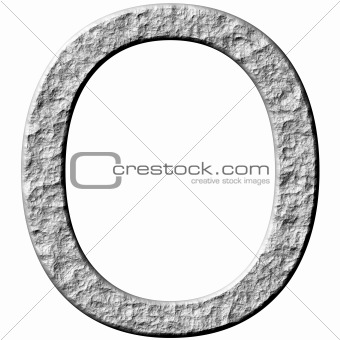 3D Stone Letter O