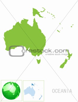 Oceania map and icon