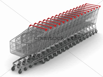 Line of Shopping Carts