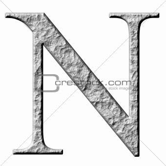 3D Stone Greek Letter Ny