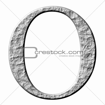 3D Stone Greek Letter Omikron