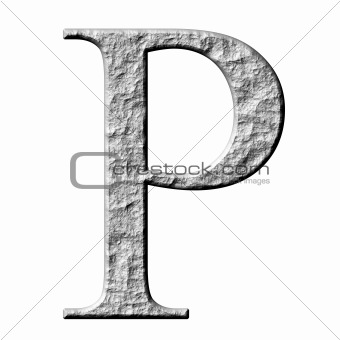 3D Stone Greek Letter Rho