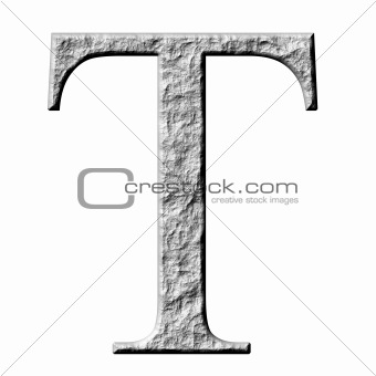 3D Stone Greek Letter Tau