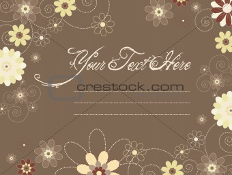 Pretty abstract flourish vector design with place for your text, invitation card template