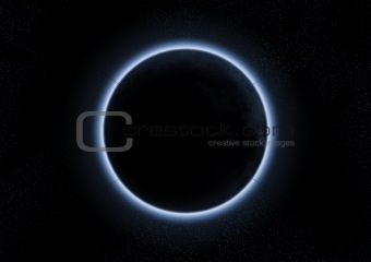 a solar eclipse with the moon 
