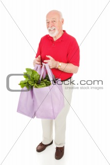 Senior Man Shops Green