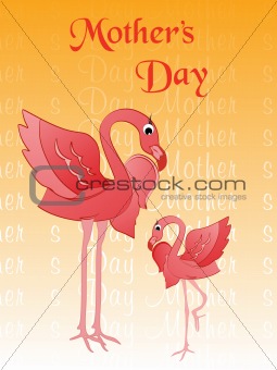  ostrich with mother day background
