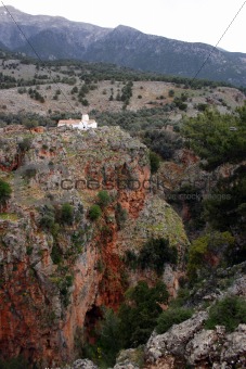 Old church in mountains, gorge Aradena, Crete