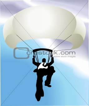 Parachuting business man