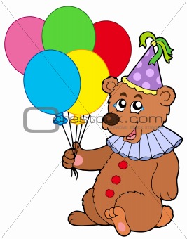 Clown bear with balloons