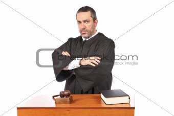 Serious male judge
