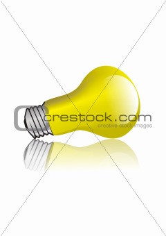 Yellow lightbulb isolated on white