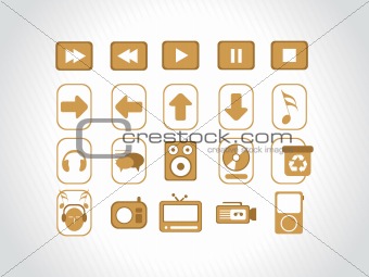 web browser and email icon set series, yellow
