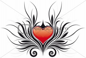 Abstract Valentine's Day Heart tatto