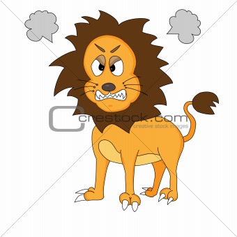 Cute Angry Lion