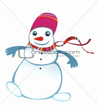 Skiing snowwoman