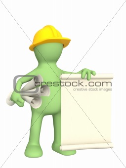 3d builder with rolls of documents