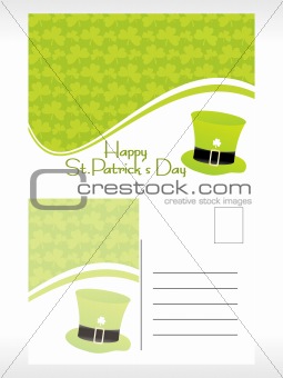 green shamrock background mailing card