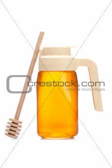 Honey pitcher and wooden drizzler