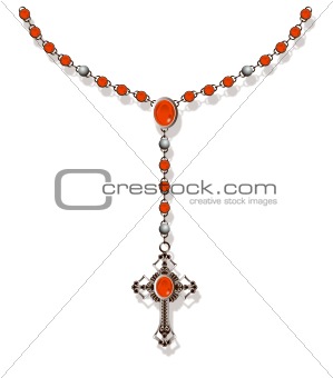 Rosary Necklace in Red