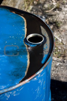 dirty oil drum