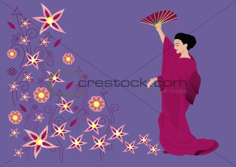Beautiful woman in kimono