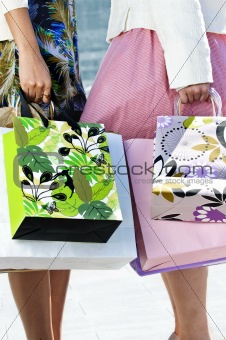 Women holding shopping bags